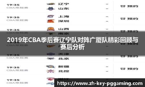 2019年CBA季后赛辽宁队对阵广厦队精彩回顾与赛后分析